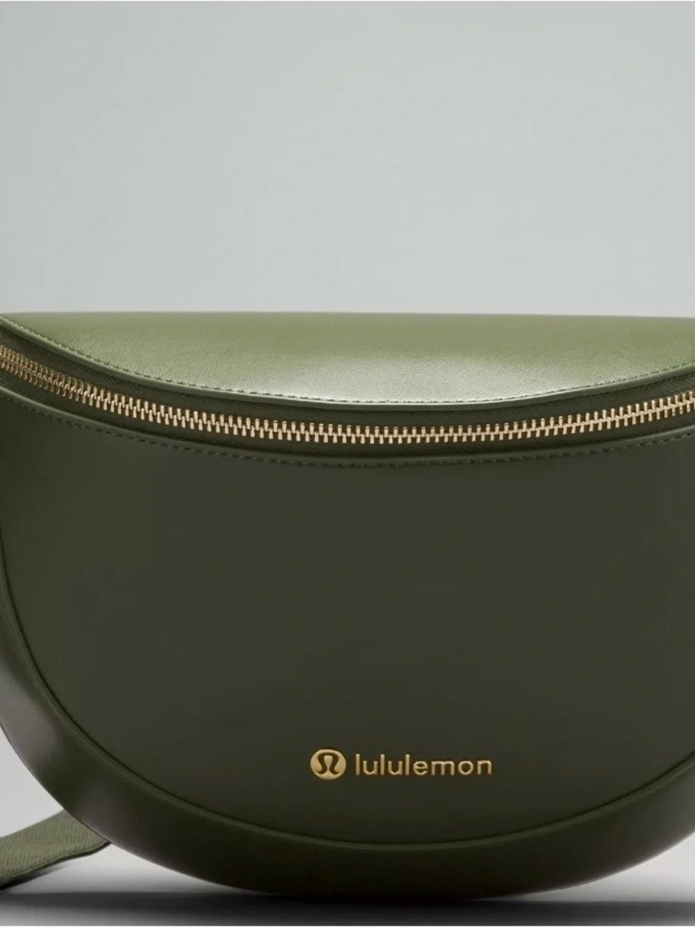 lululemon athletica Olive Green Crescent Crossbody with Gold Hardware